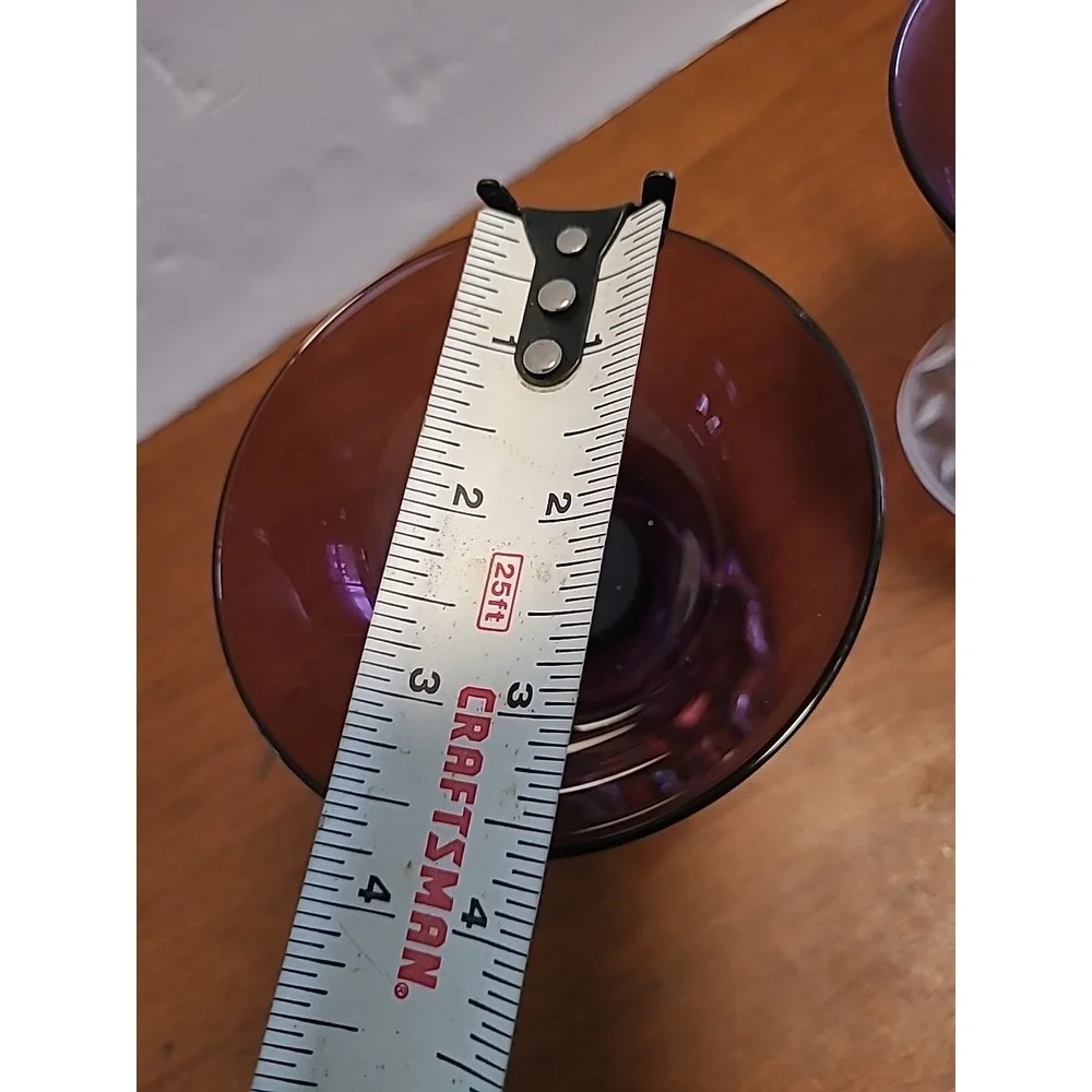 2 Fostoria AMERICAN LADY AMETHYST PURPLE Champagne Coupe Cocktail Glass Goblet
